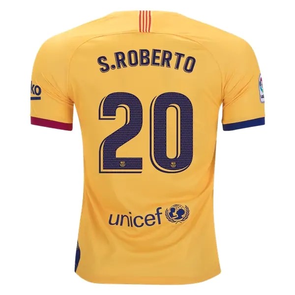 Trikot Barcelona NO.20 S.Roberto Auswarts 2019-20 Gelb Fussballtrikots Günstig